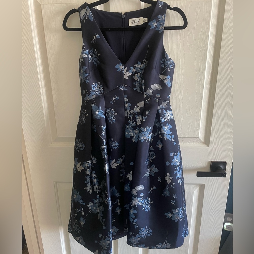 Blue and silver formal dress with pockets!